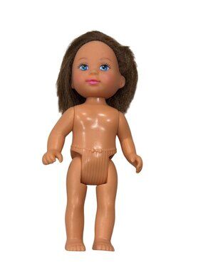 Simba Doll With Brown Hair & Blue Eyes 4 Inches Tall Made In China